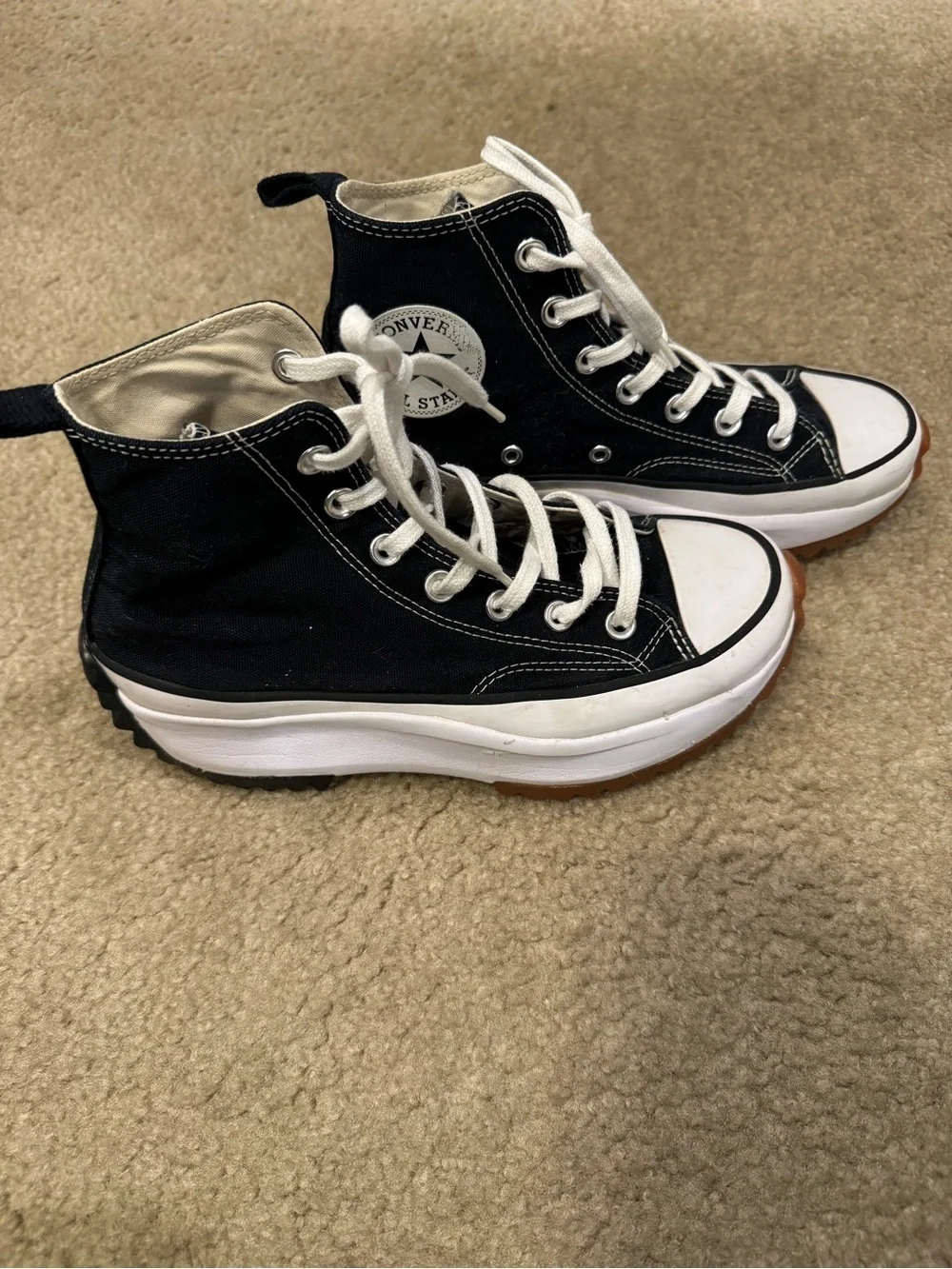 Converse High-Top Platform Canvas Sneaker in Black and White
